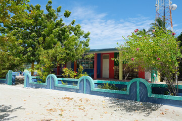 Local village scene of Dhiffushi during afternoon time.