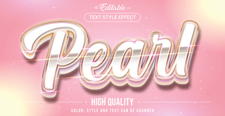 Editable text style effect - Pearl text style theme.