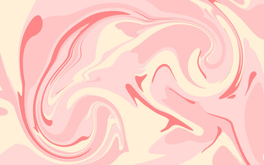 イチゴミルクのマーブル　テクスチャ　混ざる液体　マーブリング　抽象的な背景装飾イラスト