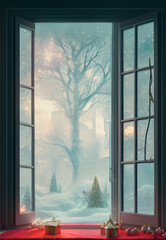 Artistic concept painting of a christmas festive indoor