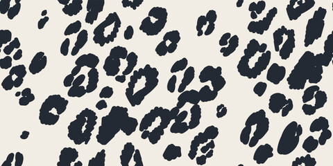 Minimal hand drawn abstract pattern with leopard skin. Collage modern print. Fashionable template for design.
