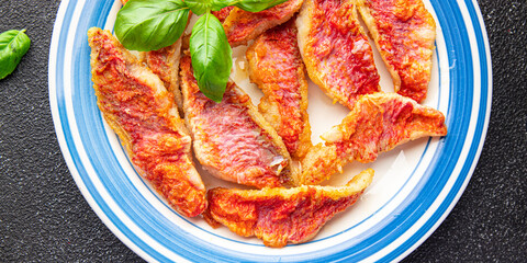 fish red mullet fillet fresh seafood tropical red mullet fish snack healthy meal food snack on the table copy space food background 