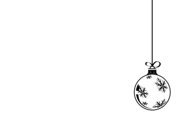 Happy Holidays! Black and white illustration with holiday decoration