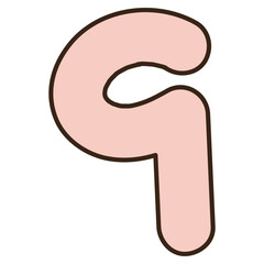 Number nine vector illustration in line filled design