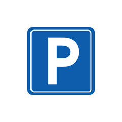 Vector illustration of a parking sign isolated on a white background