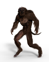 3D illustration of a werewolf fantasy horror story monster isolated on white. © IG Digital Arts
