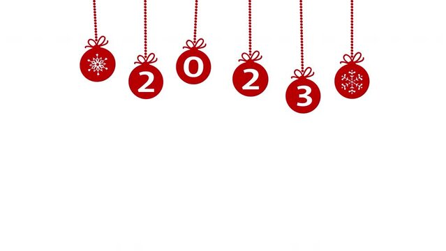 Christmas border with Xmas decoration, New Year animation background