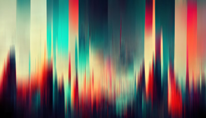 Glitch art. Abstract background. Frequency artifacts. Blur red blue black color gradient noise design collage