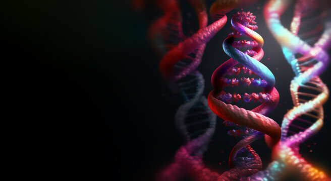 DNA modification, DNA helix structure altering, DNA treatment and vaccine delivery, gene therapy concept 3d rendering