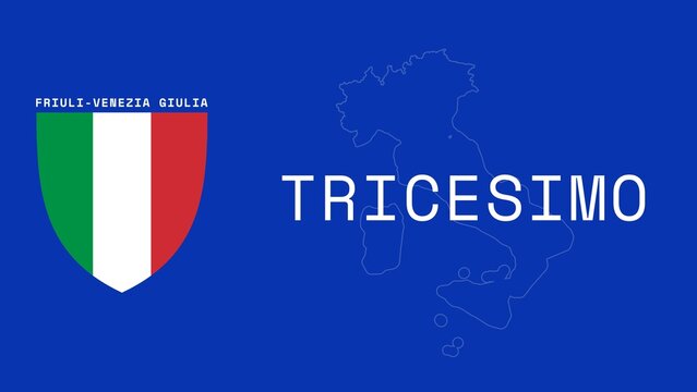 Tricesimo: Illustration mit dem Ortsnamen der italienischen Stadt Tricesimo in der Region Friuli-Venezia Giulia