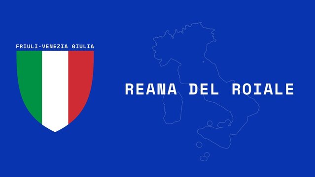Reana del Roiale: Illustration mit dem Ortsnamen der italienischen Stadt Reana del Roiale in der Region Friuli-Venezia Giulia