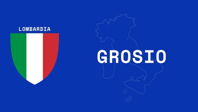 Grosio: Illustration mit dem Ortsnamen der italienischen Stadt Grosio in der Region Lombardia