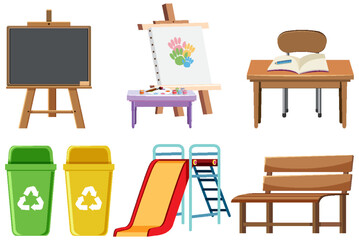 School objects anf elements set