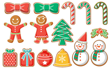 Christmas gingerbread cookies collection