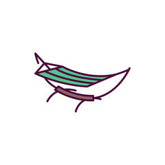 Hammock color line icon. Pictogram for web page