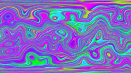 Fototapeta na wymiar Distorted wave pattern neon color sand art background