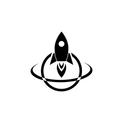 Fototapeta premium Planet Rocket Space Ship icon isolated on white background