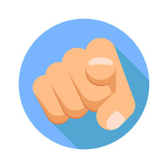 Point finger hand you potential client icon front view concept flat design vector illustration