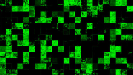Green Color Cyber Technology Mosaic Pattern Texture Background