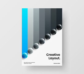 Geometric realistic balls corporate identity layout. Multicolored company cover vector design illustration.