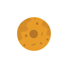 Donut art. A tasty donut isolated on white background. Sweet desserts concept. Coloring book for children and adults. Vector illustration.