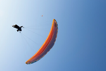 paragliding in the sky
