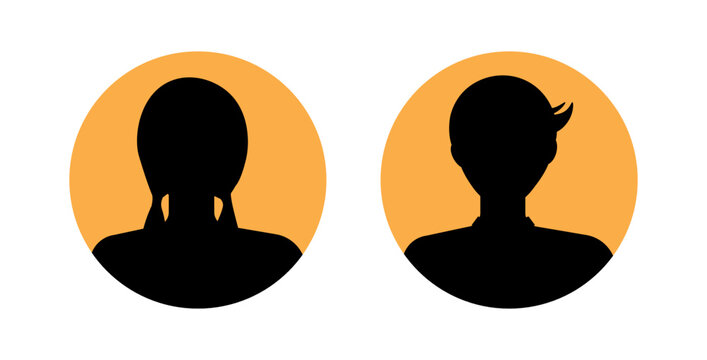 Man and woman avatar icons