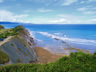 flysch from Zumaia, Euskadi, are perfectly delimited rock strata that were formed at the bottom of...