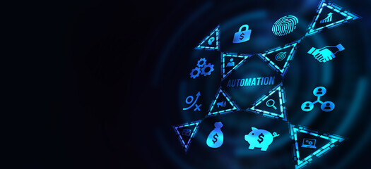 Internet, business, Technology and network concept. Automation Software concept as an innovation. 3d illustration.