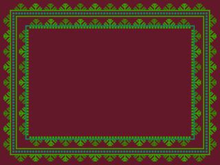 Winter frame with snowflakes in art line style. Christmas frame design for greeting card and invitation. Festive Christmas and New Year border in Scandinavian and Nordic style. Vector illustration