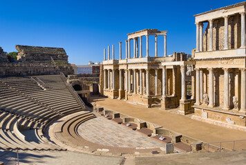 Obraz premium Amphitheatre in ancient city- Spain