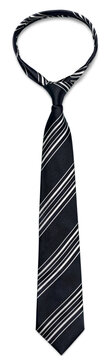 black striped necktie on a white background
