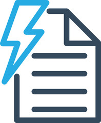 Thunder file Vector Icon which is suitable for commercial work and easily modify or edit it
