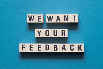 We want your feedback - word concept on cubes