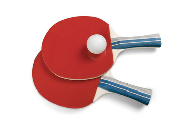 Ball rackets sport recreation isolated table tennis ping pong - obrazy, fototapety, plakaty