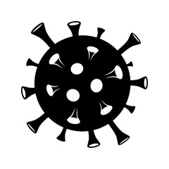 Obraz premium Coronavirus COVID-19 black icon isolated PNG