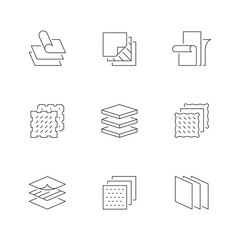 Set line icons of layered material
