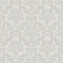 Deurstickers Seamless Pattern Grey Damask Wallpaper. © sam2211