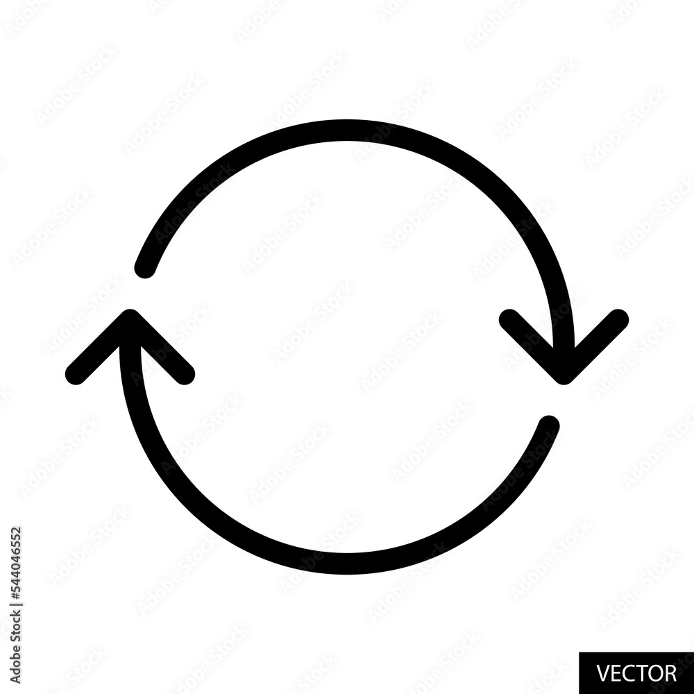 Poster refresh or reload symbol vector icon in line style design for website design, app, ui, isolated on w