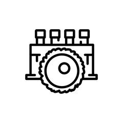 Egg collection black line icon. Fertilization.