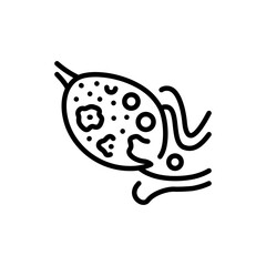 Ovulation black line icon. Fertilization.