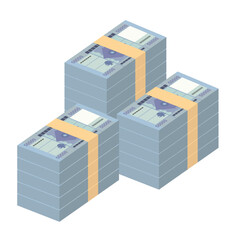Lebanese Pound Vector Illustration. Lebanon money set bundle banknotes. Paper money 50000 LBP. Flat style. Isolated on white background. Simple minimal design.