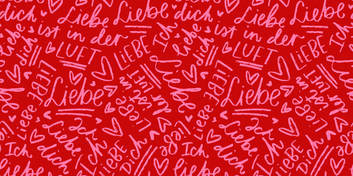 Valentinstag rote romantisch hintergrundbilder mit herz, Ich liebe dich und Liebe ist in der luft Glückwunsche und zitieren typografie.