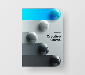 Minimalistic 3D balls banner layout. Bright catalog cover design vector concept.