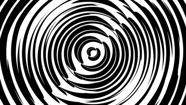 Abstract black-white background. Hypnosis, meditation. Video looping. 4K video illusion animation