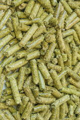 alfalfa close-up, vertical orientation, alfalfa granules