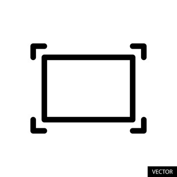Take a screenshot or Snapshot button vector icon in line style design for website design, app, UI, isolated on white background. Editable stroke. Vector illustration.