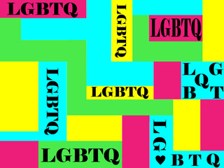 LGBTQの文字が入ったカラフルなデザイン背景