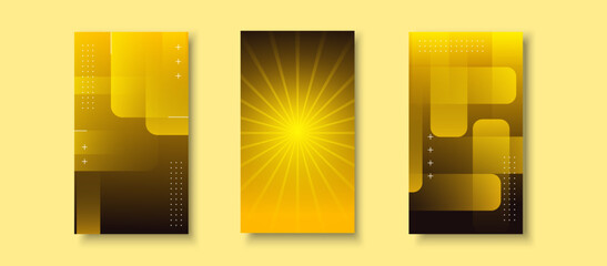 Modern background. story template, abstract frame, colorful, yellow and black gradient, geometric design
