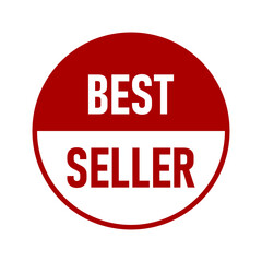 Red Round Best Steller Sticker Label Adhesive Sign Icon. Vector Image.